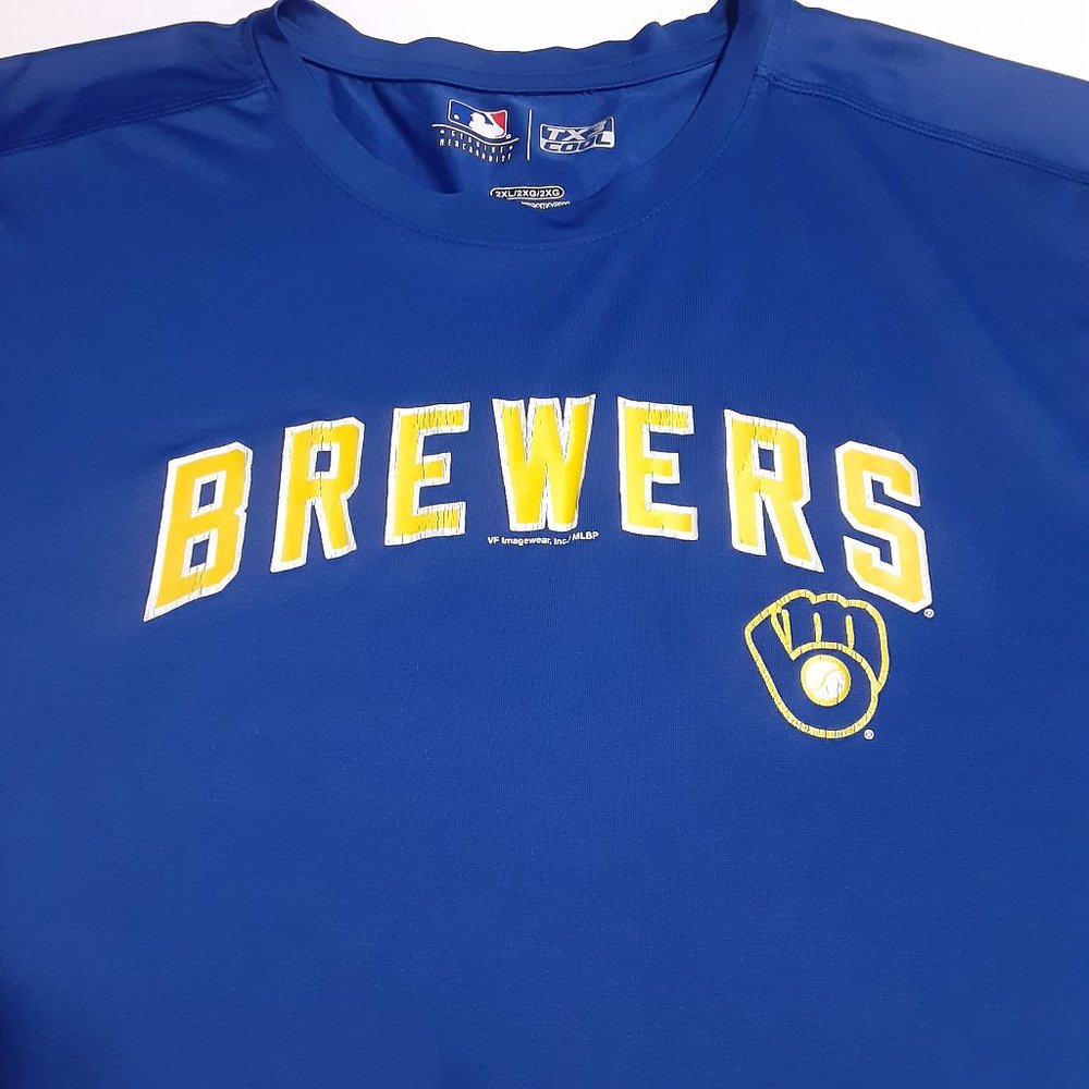 MLB TX3 Cool Men's Milwaukee Brewers SS T Shirt in Size 2XL